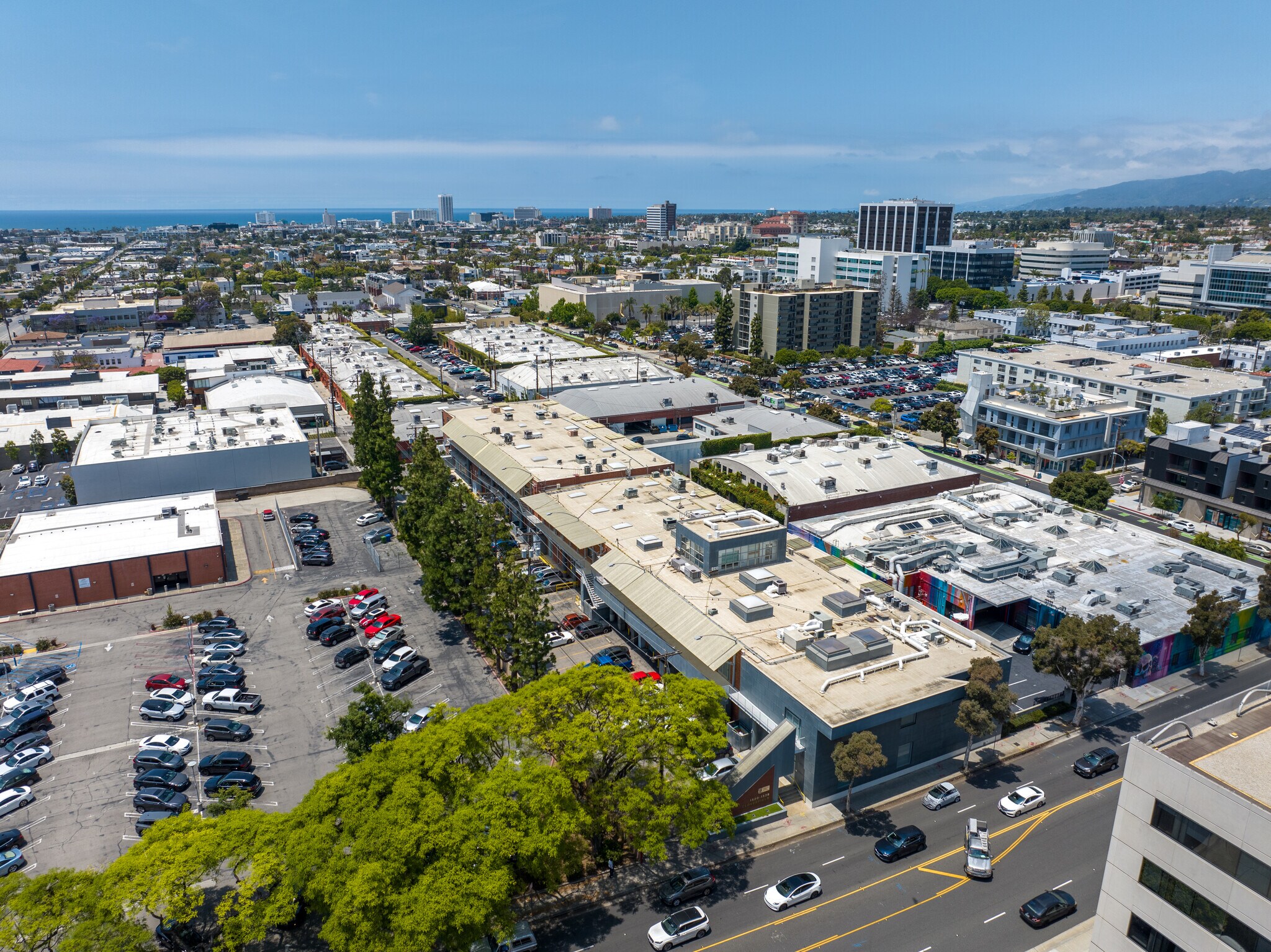 Aerial view toward the ocean