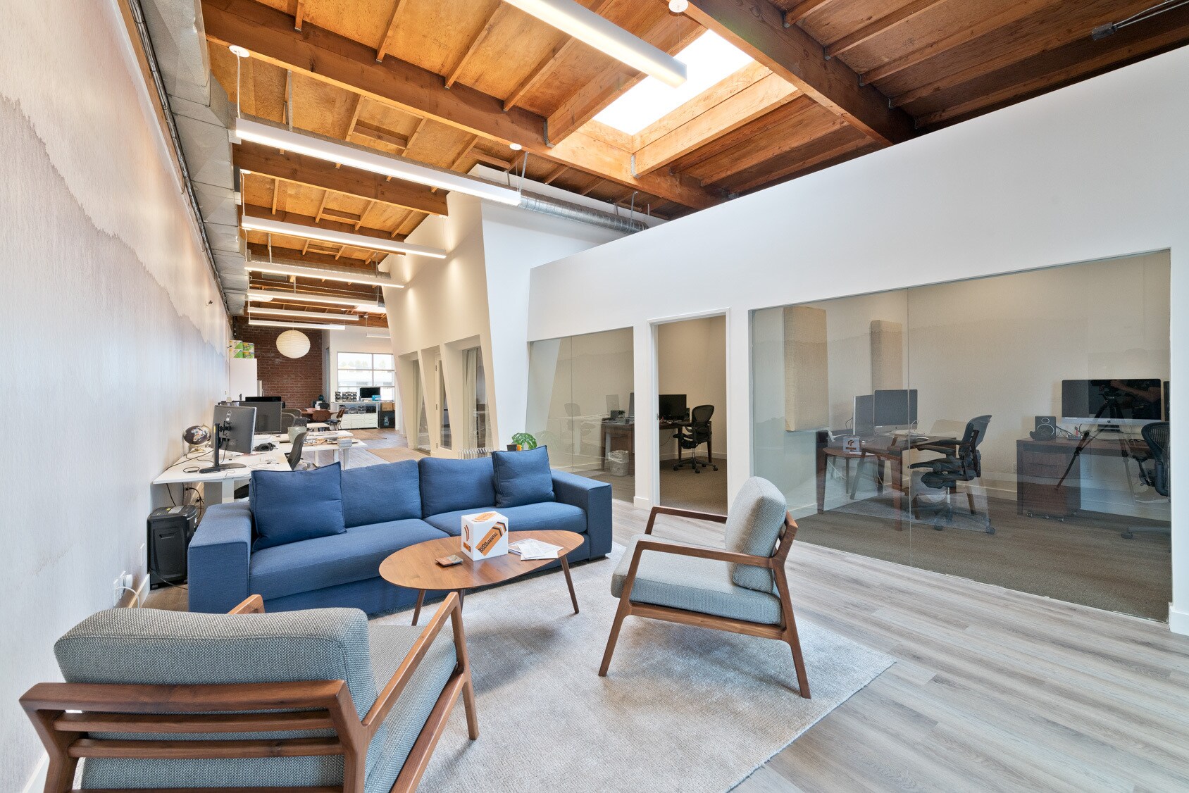 Lounge and glass conference room